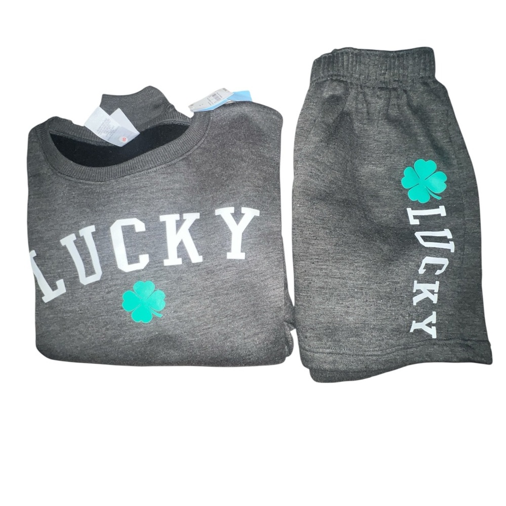 Modern Lux Charcoal Set with Teal Clover